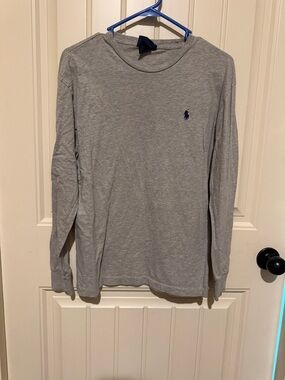 Polo by Ralph Lauren Light Gray Crewneck Tee with Navy Label